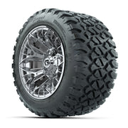 GTW® Stellar Chrome 12 in Wheels with 20X10-12 Nomad Steel Belt Radial All-Terrain Tires – Full Set