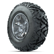 GTW® Godfather Chrome 12 in Wheels with 25X10-12 Barrage Mud Tires – Full Set