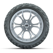 GTW Spyder Silver/Machined 15 in Wheels with 23x10.00-R15 Maverick All-Terrain Tires – Full Set