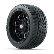 GTW® Volt Black/Machined 12 in Wheels with 205/30-12 Fusion Street Tires – Full Set