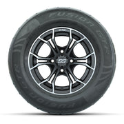 GTW® Spyder Matte Gray/Machined 12 in Wheels with 255/55-R12 Fusion GTR Steel Belt Radial Street Tires – Full Set