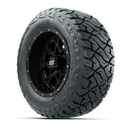 GTW Vortex Matte Black 12 in Wheels with 23x10.00-R12 Maverick All-Terrain Tires – Full Set