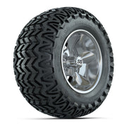 GTW® Godfather Chrome 12 in Wheels with 23X10.5-12 Predator All-Terrain Tires – Full Set