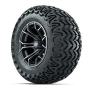 GTW® Spyder Matte Gray/Machined 12 in Wheels with 23X10.5-12 Predator All-Terrain Tires – Full Set