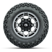 GTW® Nexus Black/Silver 12 in Wheels with 23X10.5-12 Predator All-Terrain Tires – Full Set