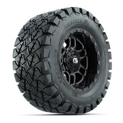 GTW® Titan Black/Machined 12 in Wheels with 22X10-12 Timberwolf All-Terrain Tires – Full Set