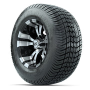 GTW® Vampire Black/Machined 12 in Wheels with 255/50-12 Excel Classic Street Tires – Full Set