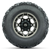 GTW® Nexus Black/Bronze 12 in Wheels with 25X10-12 Barrage Mud Tires – Full Set