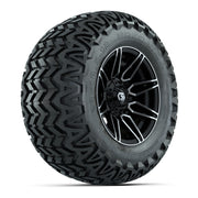 GTW® Stealth Black/Machined 12 in Wheels with 23X10.5-12 Predator All-Terrain Tires – Full Set