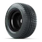 Set of (4) 10 in Matte Black Steel Offset Wheels with 205/50-10 Fusion Street Tires