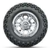 GTW® Shogun Chrome 12 in Wheels with 23X10.5-12 Predator All-Terrain Tires – Full Set