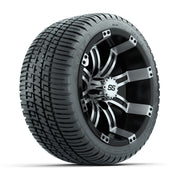 GTW Tempest Black and Machined 12 in Wheels with 18in Fusion Street Tires – Set of 4