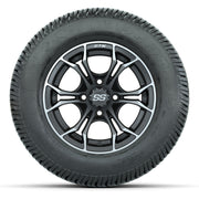 GTW® Spyder Matte Gray/Machined 12 in Wheels with 255/50-12 Excel Classic Street Tires – Full Set