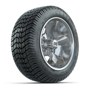 GTW® Godfather Chrome 12 in Wheels with 215/40-12 Excel Classic Street Tires – Full Set