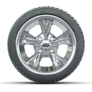 GTW® Godfather Chrome 12 in Wheels with 205/30-12 Fusion Street Tires – Full Set