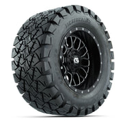 GTW® Helix Black/Machined 12 in Wheels with 22X10-12 Timberwolf All-Terrain Tires – Full Set