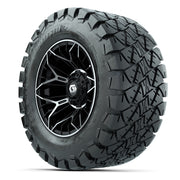 GTW® Stellar Black/Machined 12 in Wheels with 22X10-12 Timberwolf All-Terrain Tires – Full Set