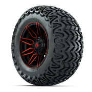 GTW® Stealth Red/Machined 12 in Wheels with 23X10.5-12 Predator All-Terrain Tires – Full Set