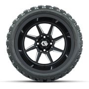 GTW Reaper Black/Machined 15 in Wheels with 23X10-R15 Nomad Steel Belted Radial All-Terrain Tires – Full Set
