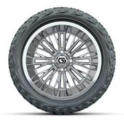 GTW Viper Chrome 15 in Wheels with 23X10-R15 Maverick Steel Belted Radial All-Terrain Tires – Full Set