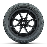 GTW Reaper Black/Machined 15 in Wheels with 23X10-R15 Maverick Steel Belted Radial All-Terrain Tires – Full Set