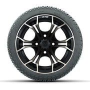 GTW Spyder Bronze/Matte Black 12 in Wheels with 205/30-12 Fusion Street Tires – Full Set