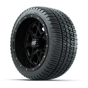 GTW® Vortex 2 Matte Black/Machined 12 in Wheels with 205/30-12 Fusion Street Tires – Full Set