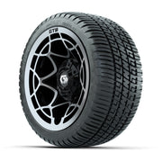 GTW® Nexus Black with Silver Face 12 in Wheels with 205/30-12 Fusion Street Tires – Full Set