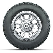GTW® Shogun Chrome 12 in Wheels with 255/50-12 Excel Classic Street Tires – Full Set