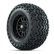 Set of (4) 12 in GTW® Titan Machined & Black Wheels with 23x10.5-12 Predator All-Terrain Tires