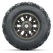 GTW® Stellar Matte Bronze 12 in Wheels with 25X10-12 Barrage Mud Tires – Full Set