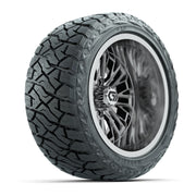 GTW Viper Chrome 14 in Wheels with 23X10-R14 Maverick Steel Belted Radial All-Terrain Tires – Full Set