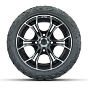 GTW Spyder Black/Machined 12 in Wheels with 215/40-R12 Maverick Low-Profile All-Terrain Tires – Full Set