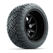 GTW Reaper Black/Machined 14 in Wheels with 23X10-R14 Maverick Steel Belted Radial All-Terrain Tires – Full Set