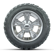 GTW® Godfather Chrome 12 in Wheels with 22X11-R12 Nomad Steel Belt Radial All-Terrain Tires – Full Set