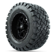 GTW® Vortex 2 Matte Black/Machined 12 in Wheels with 22X10-12 Timberwolf All-Terrain Tires – Full Set