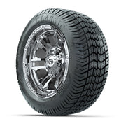 GTW® Shogun Chrome 12 in Wheels with 215/40-12 Excel Classic Street Tires – Full Set