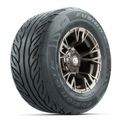 GTW® Vandal Bronze/Machined 12 in Wheels with 255/55-R12 Fusion GTR Steel Belt Radial Street Tires – Full Set
