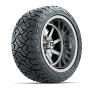 GTW Reaper Chrome 14 in Wheels with 23X10-R14 Maverick Steel Belted Radial All-Terrain Tires – Full Set