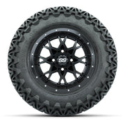 GTW® Vortex 2 Matte Black 12 in Wheels with 23X10.5-12 Predator All-Terrain Tires – Full Set