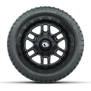 Set of (4) 12 in GTW® Titan Machined & Black Wheels with 215/35-12 Mamba Street Tires