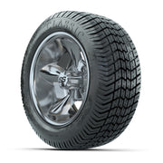 GTW® Godfather Chrome 12 in Wheels with 215/40-12 Excel Classic Street Tires – Full Set