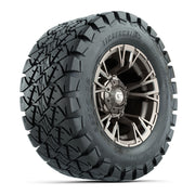 GTW® Vandal Satin Bronze/Machined 12 in Wheels with 22x10-12 Timberwolf All-Terrain Tires – Full Set