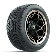 GTW® Nexus Gloss Black/Satin Bronze 12 in Wheels with 215/35-12 Mamba Street Tires – Full Set