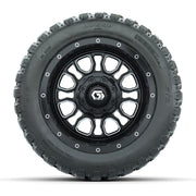 GTW® Volt Black/Machined 12 in Wheels with 20X10-12 Nomad Steel Belt Radial All-Terrain Tires – Full Set