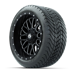 Set of (4) 14 in GTW® Helix Machined & Black Wheels with 225/30-14 Mamba Street Tire