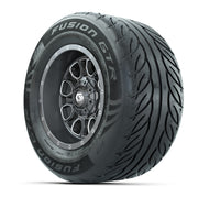 GTW® Volt Gunmetal 12 in Wheels with 255/55-R12 Fusion GTR Steel Belt Radial Street Tires – Full Set