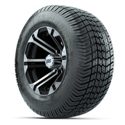 GTW® Specter Black/Machined 12 in Wheels with 255/50-12 Excel Classic Street Tires – Full Set