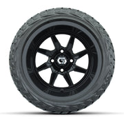 GTW Reaper Gloss Black 14 in Wheels with 23X10-R14 Maverick Steel Belted Radial All-Terrain Tires – Full Set