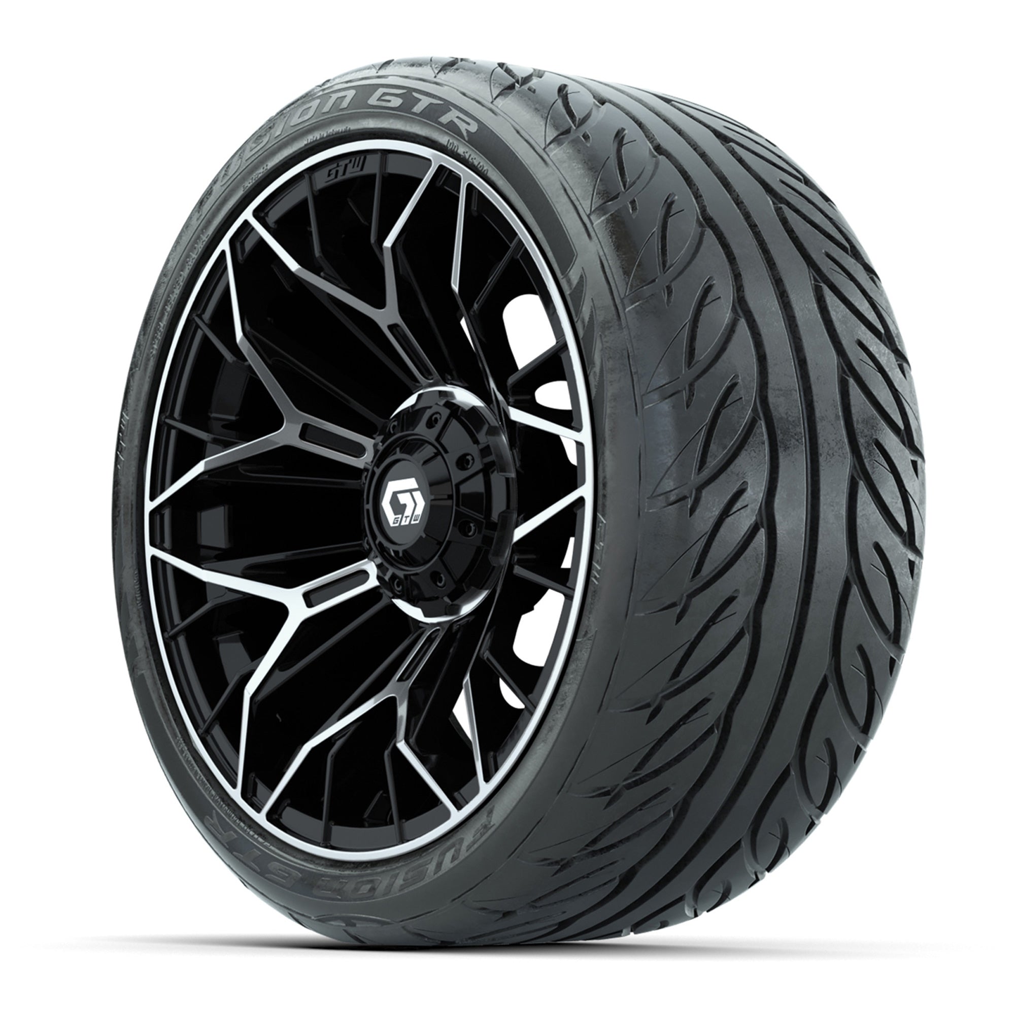 Set of (4) 15 in GTW® Stellar Machined & Black Wheels with 2 - 3/4 view